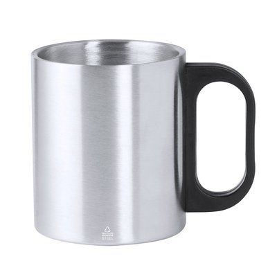 Taza Acero Doble Pared con Original asa PP Negra Plat