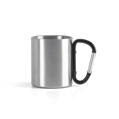 Taza de acero inox y asa de mosquetón