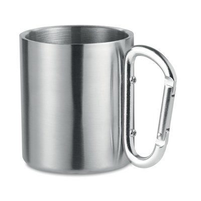 Taza Acero Inoxidable con Mosquetón Plata