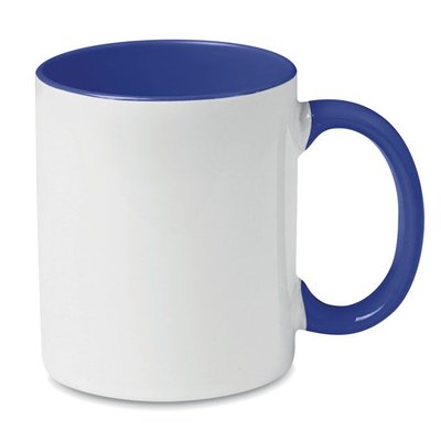 Taza blanca especial sublimación con interior a color 300 ml Azul Marino