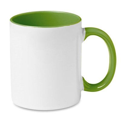 Taza blanca especial sublimación con interior a color 300 ml Verde