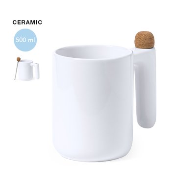 Taza Cerámica 500ml con Agitador