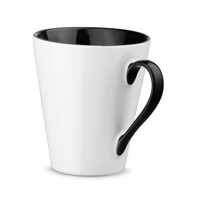 Taza Cerámica Bicolor 320mL Lavavajillas Negro