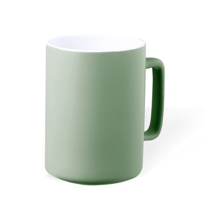 Taza Cerámica Bicolor Asa Recta 420ml