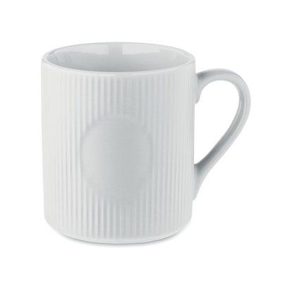 Taza de cerámica estriada mate Blanco