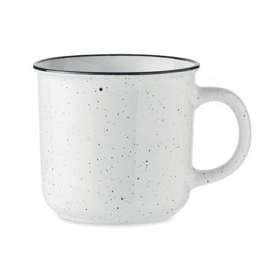 Taza Cerámica Moteada 400ml Blanco