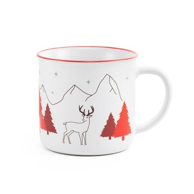 Taza de cerámica navideña 360 mL Rojo