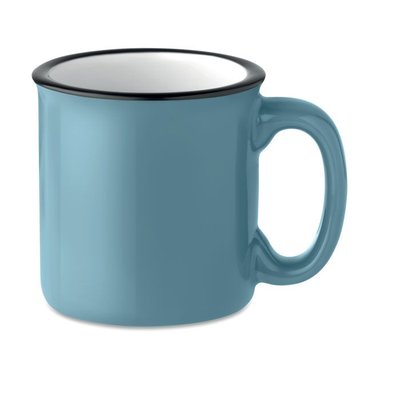 Taza cerámica personalizable vintage de 240 ml Azul