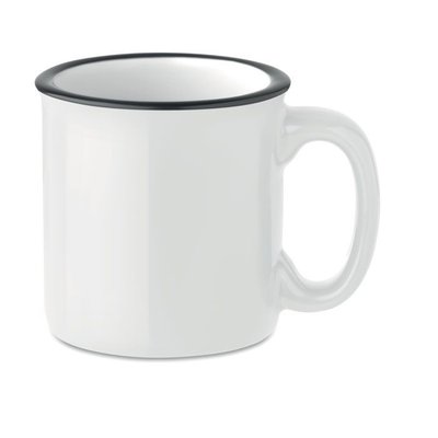 Taza cerámica personalizable vintage de 240 ml Blanco