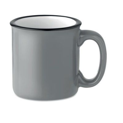 Taza cerámica personalizable vintage de 240 ml Gris