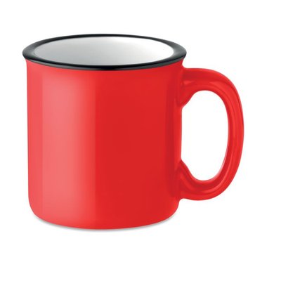 Taza cerámica personalizable vintage de 240 ml Rojo