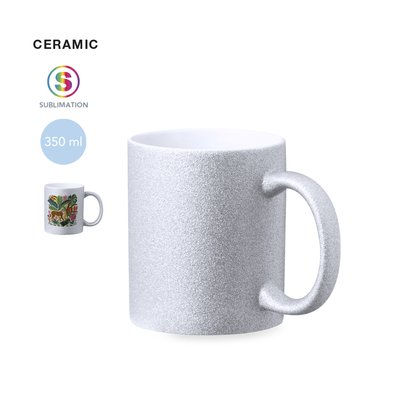 Taza Cerámica con Purpurina 350ml Sublimación