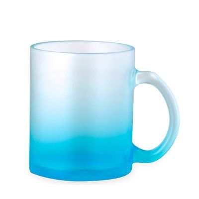 Taza Cristal Color Degradé Sublimación 350ml Azul