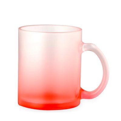 Taza Cristal Color Degradé Sublimación 350ml Roj