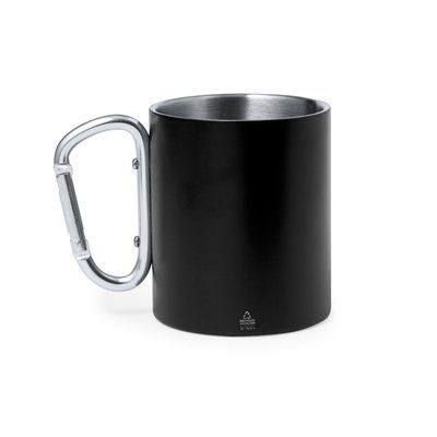 Taza Mate Doble Pared Asa Mosquetón 300ml Neg