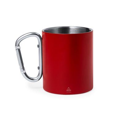 Taza Mate Doble Pared Asa Mosquetón 300ml Roj