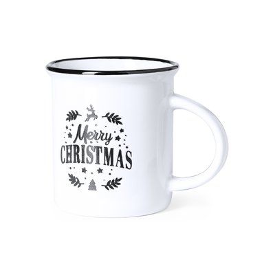 Taza Navidad Vintage 320ml Microondas y Lavavajillas Blanco