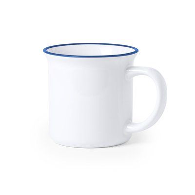 Taza Sublimación Cerámica Borde de Color Azul