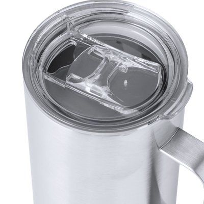 Taza Térmica de Acero Inox con Base de Corcho