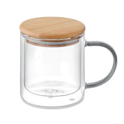 Taza Termo Borosilicato 300ml Gris Transparente