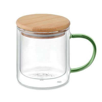 Taza Termo Borosilicato 300ml Verde Transparente