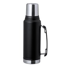 Termo de acero inox 1L con vaso y asa Neg