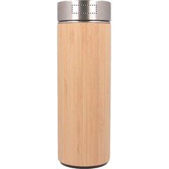 Termo con infusor de té en bambú ecológico y acero inoxidable 400ml | METAL CAP FRONT