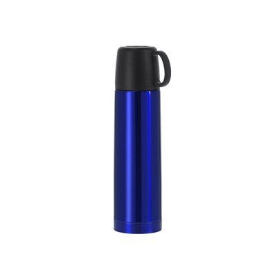 Termo 500ml Doble Pared con Taza en Tapa 130ml Azul