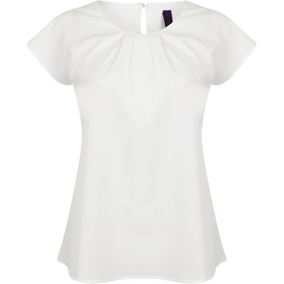 Top cuello plisado Blanco M