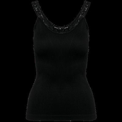 Top tirantes sin costuras con encaje Black M/L