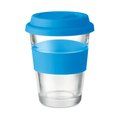 Vaso 350ml Cristal con Faja Silicona Azul