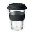 Vaso 350ml Cristal con Faja Silicona Negro