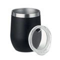 Vaso en acero inox. con tapa Negro