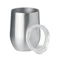 Vaso en acero inox. con tapa Plata