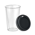 Vaso Cristal Doble Pared 350ml y Tapa