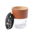 Vaso de cristal con tapa y piel 400 ml