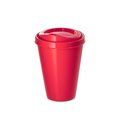 Vaso reutilizable con tapa 430mL Rojo