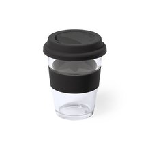 Vaso Cristal con Tapa Silicona Negro