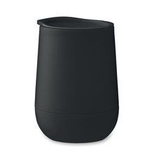 Vaso doble pared 300 ml en PP PS y ABS con tapa Negro