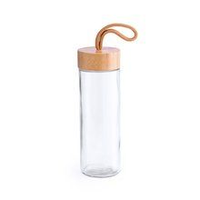 Vaso ecológico de cristal con tapa de bambú 420 ml Vaso de cristal con tapa de bambú ecológico (420 ml)