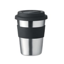 Vaso Inox con Tapa Silicona 350ml Negro