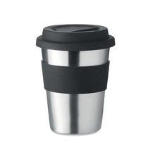 Vaso Inox con Tapa Silicona 350ml Negro