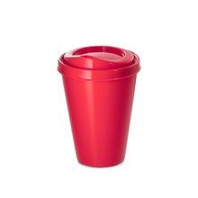 Vaso reutilizable con tapa 430mL Rojo