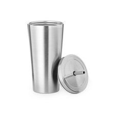 Vaso Térmico Inox Mate con Pajita Plat