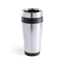 Vaso termo personalizado de acero inox. brillante (450 ml) Negro