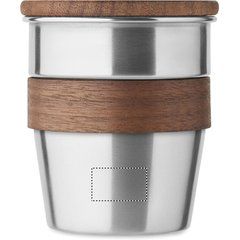 Vaso acero inox 350ml asa y tapa de nogal | MUG FRONT LOWER