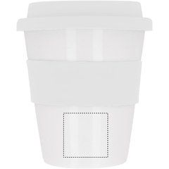 Vaso Blanco con Tapa y Faja Silicona Color | MUG FRONT LOWER | 30 x 30