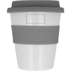 Vaso Blanco con Tapa y Faja Silicona Color | MUG FRONT UPPER | 30 x 15