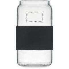 Vaso borosilicato con tapa banda y pajita 550ml | Frontal | 35 x 20