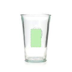 Vaso de Cristal Reciclado 300ml UE | En el frente del vaso | 25 x 45